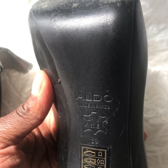 Aldo black heels with silver bow - Picture 3 of 5